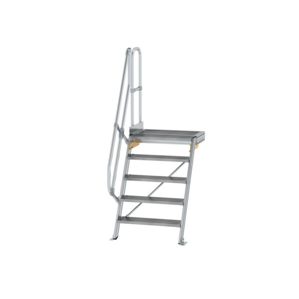 guenzburger steigtechnik treppe mit plattform 60 stufenbreite 800 mm 5 stufen aluminium geriffelt