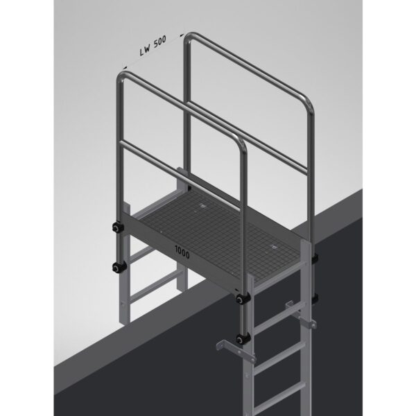 hailo professional attika ueberstieg fuer holm 72x25mm stahl verzinkt 1 0037 tiefe 1000 mm