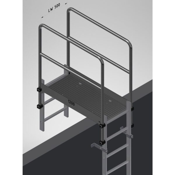 hailo professional attika ueberstieg fuer holm 72x25mm stahl verzinkt 1 0037 tiefe 1200 mm 1