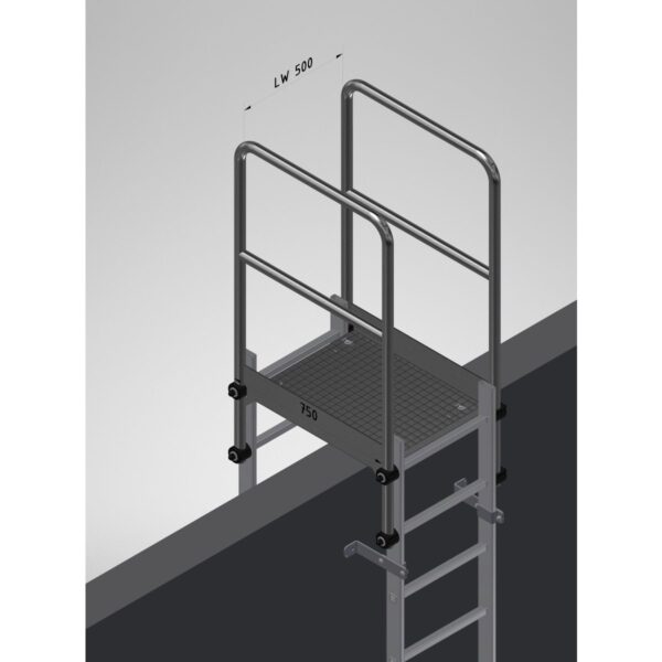 hailo professional attika ueberstieg fuer holm 72x25mm stahl verzinkt 1 0037 tiefe 750 mm