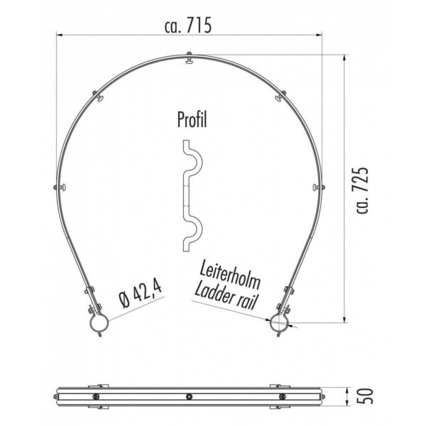 hailo professional rueckenschutzbuegel aluminium almgsi 0 3 fuer holm o42 4 mm