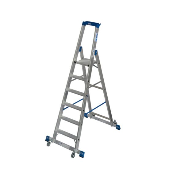 krause stabilo stufen stehleiter fahrbar mit traverse 1x6 stufen